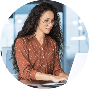 woman working at a computer